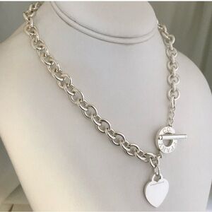 Tiffany & Co. 💯% Authentic Toggle Heart Necklace 16” w/Box  925 Sterling ✨EUC✨